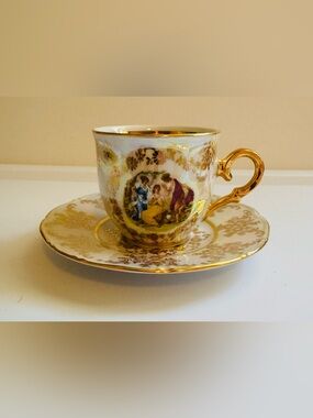 Vintage Czech Republic Madonna Bohemian Porcelain Teacup and Saucer Set
